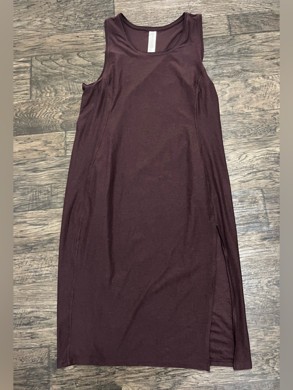 Fabletics Sleeveless Midi Dress in Plum/Burgundy